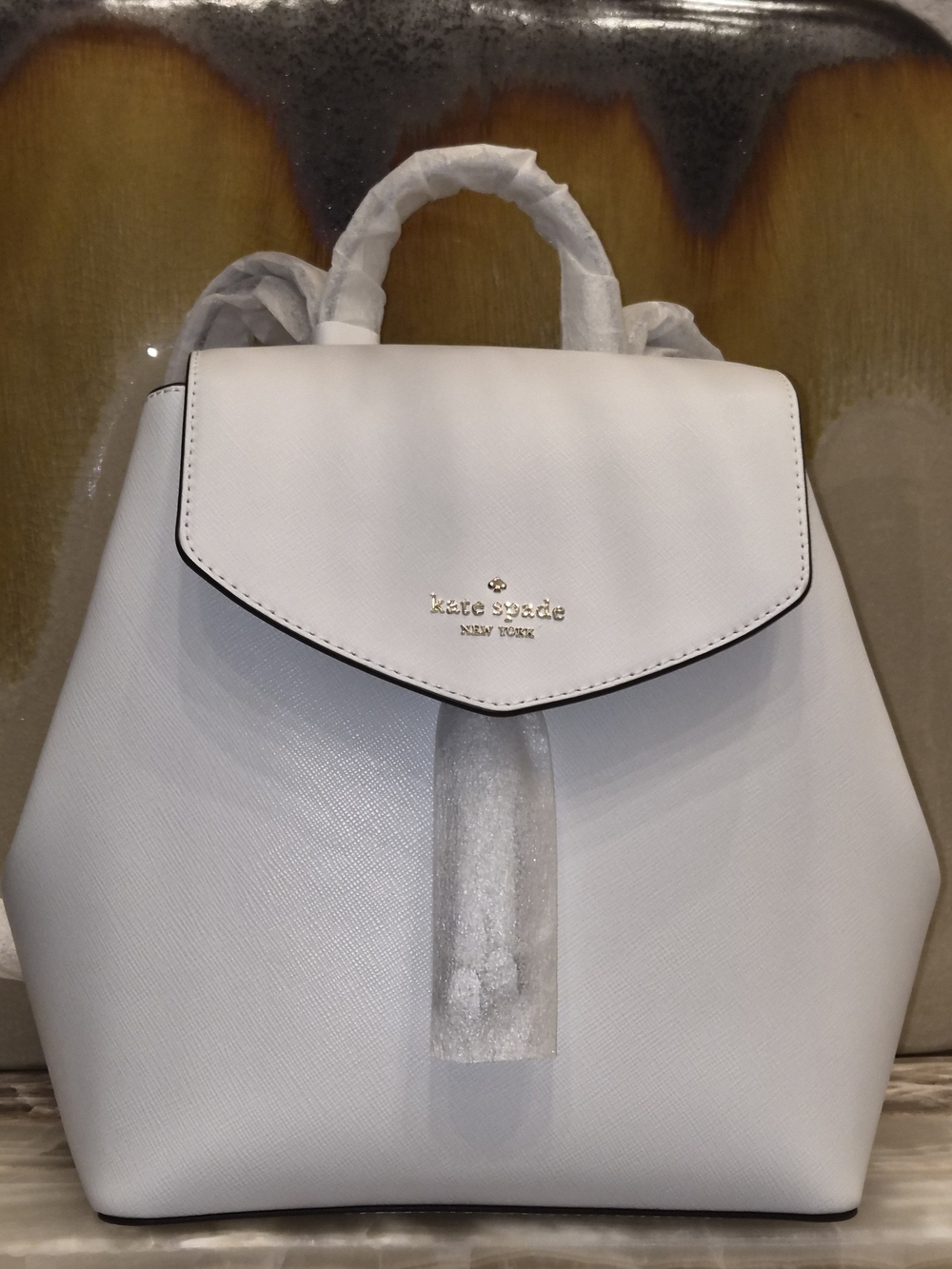 kate spade White Leather Backpack